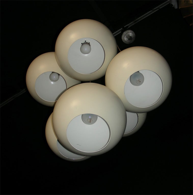 1970s German White Chandelier For Sale 1