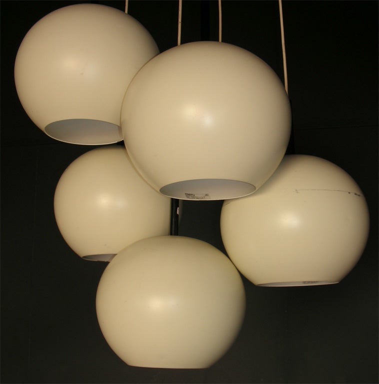 1970s German White Chandelier For Sale 2