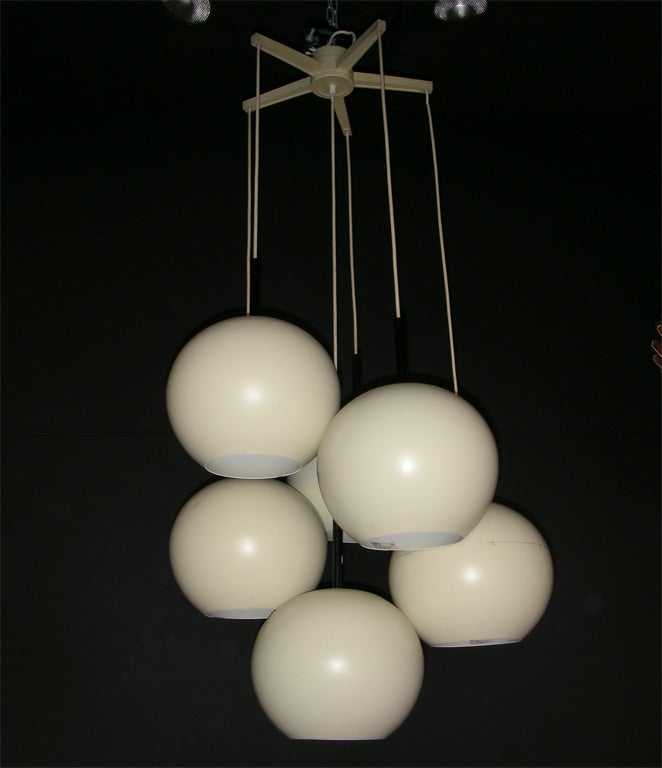 1970s German White Chandelier For Sale 3