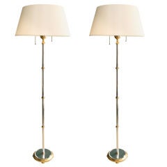Pair of Dore Bronze Floor Lamps by Mutual Sunset, American 1940s