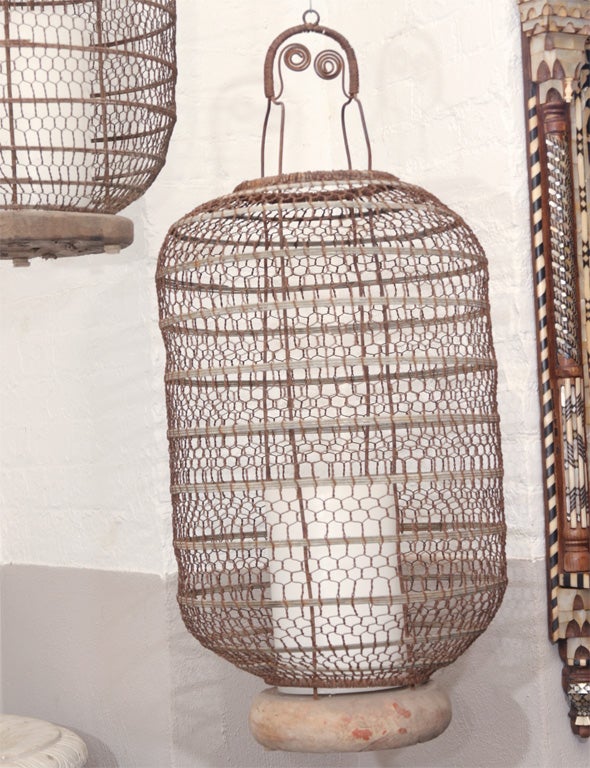 Artisanal mesh lanterns.