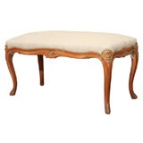 Antique 19th Century Small French Bench with Carved Legs