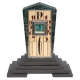 Art Deco Enamel and Marble Clock
