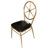 Brass Wheel Back with Arrows Side Chair