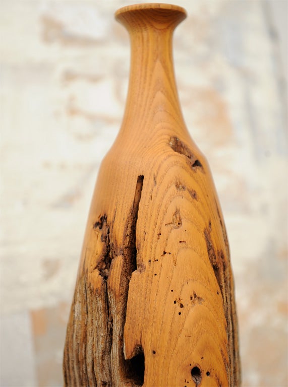 Mid-20th Century Pair of Handturned California Modern Wooden Bottles