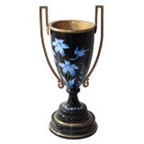 Antique ceramic and brass urn / oil lamp base