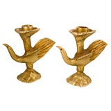 Dore Bronze Bird Candleholders by Casanove