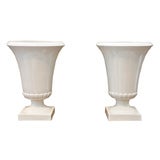 Pair of Oversized Porcelain Urns by The Trenton Pottery Company