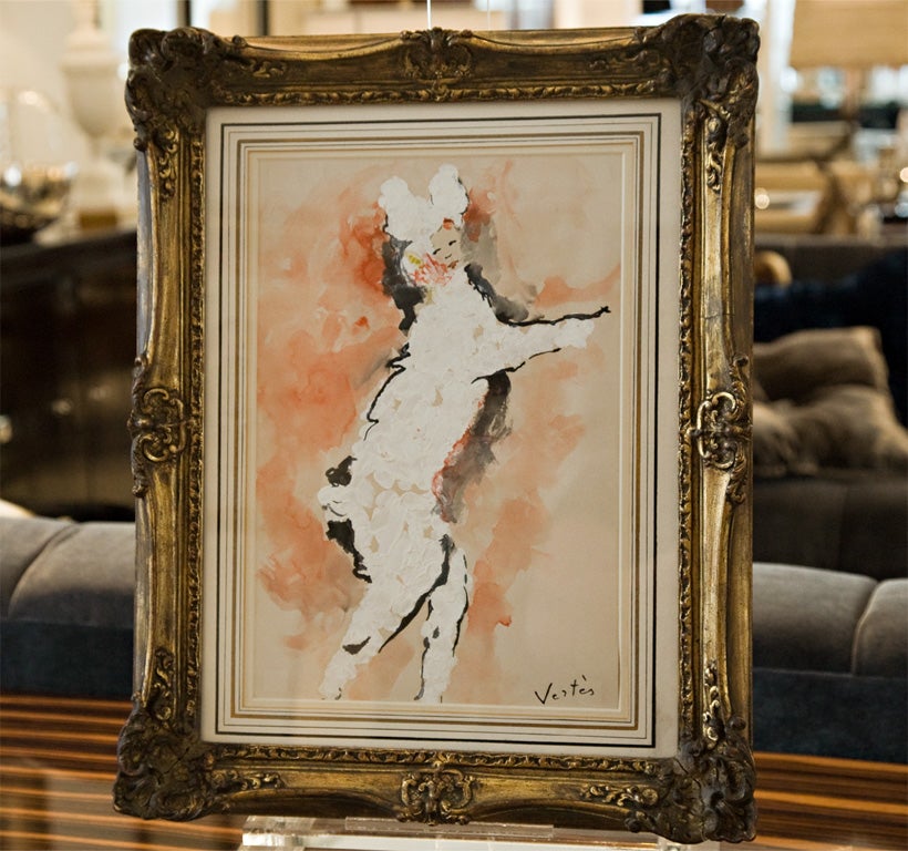 "Can Can Dancer" signed by Marcel Vertes in Original Frame