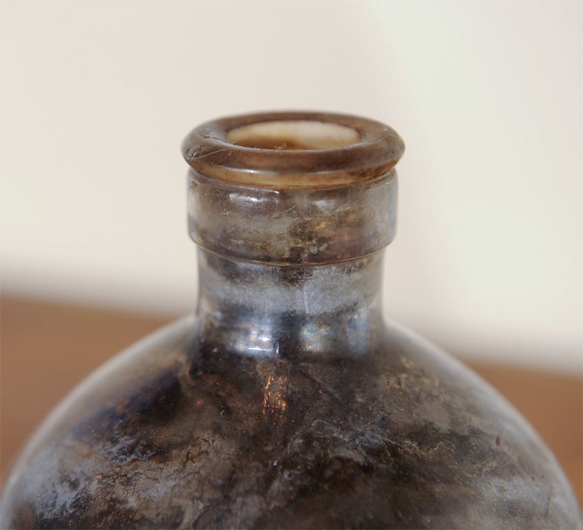 Vintage Mercury Glass Bottle In Excellent Condition In Alexandria, VA