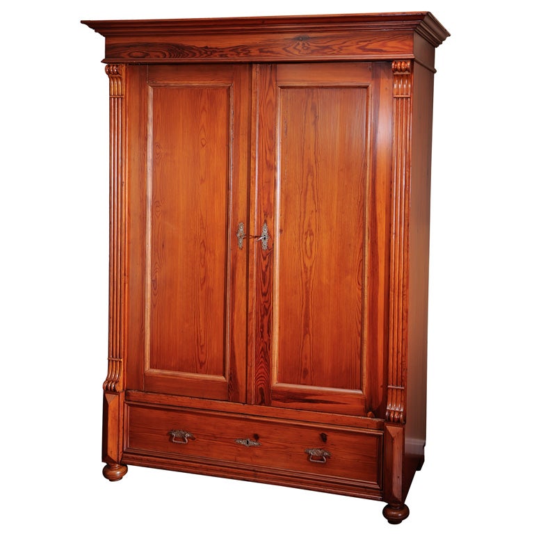 Antique Heart of Pine Armoire For Sale