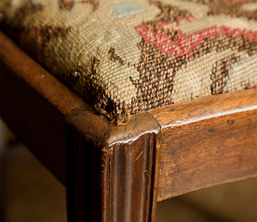 George III Shield Chairs, w/ 17th c. needle work seats 1