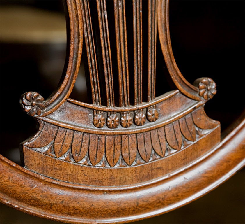 George III Shield Chairs, w/ 17th c. needle work seats 2