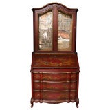 Antique George III Style Chinoiserie Decorated Secretary Desk