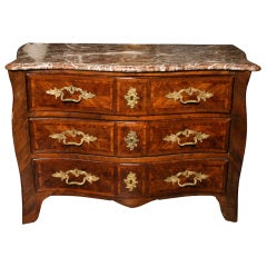 Antique 18th Century Regence Kingwood and Fruitwood Parquetry Commode