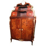19th Century Bookcase Cabinet with Clock