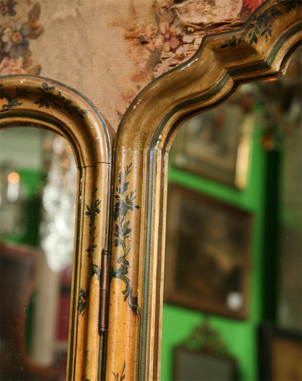 Wood 19th Century Venetian Painted Vanity Table and Mirror
