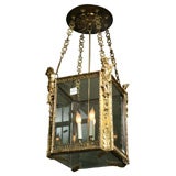 Dore Bronze & Glass Hanging Lantern