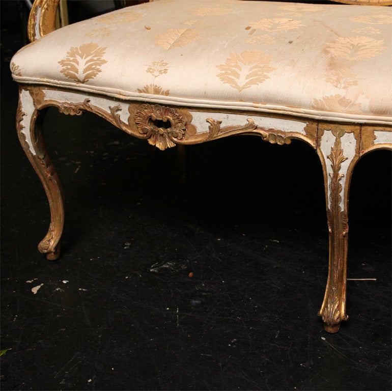 Louis XV/XVI  Transitional Style Painted Sette 1