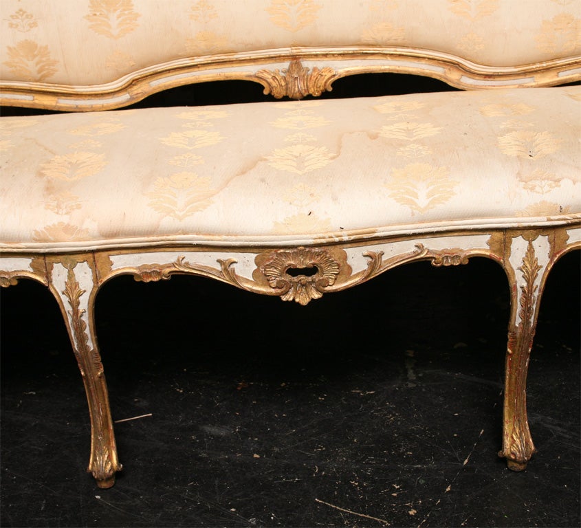 Louis XV/XVI  Transitional Style Painted Sette 2