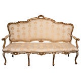 Antique Louis XV/XVI  Transitional Style Painted Sette