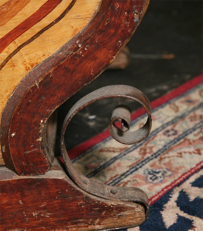 Dutch 18th Century Continental Carved and Painted Sled For Sale