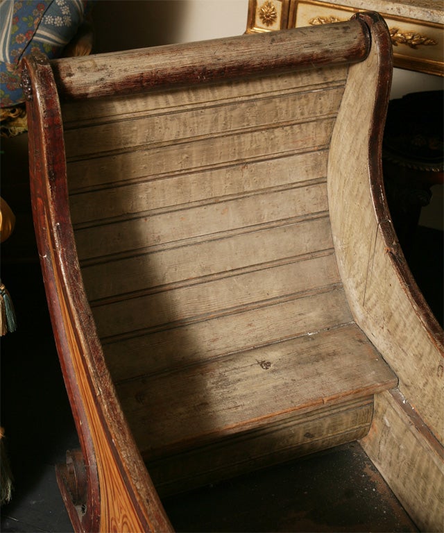 18th Century Continental Carved and Painted Sled For Sale 1