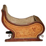 18th Century Continental Carved and Painted Sled