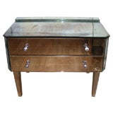 Small Italian 1980s Mirror-Clad Commode