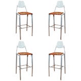 Stylized maple and aluminum bar stool by Bob Josten