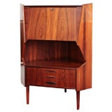 Vintage Danish Rosewood Corner Bar Cabinet