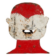 Antique Carnival Clown Shooting Gallery Target