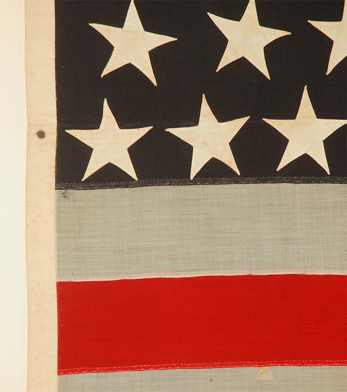 Giant  Framed 45 Star Hand Stitched And Signed American Flag 3