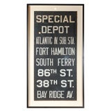 Framed New York Subway Train Destination Sign