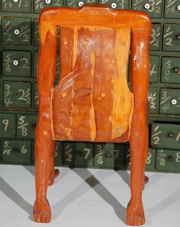 Quirky American Folk Art Human Form Chair For Sale 1