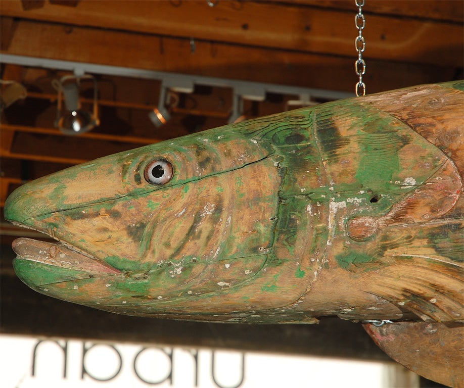 French c. 1880 Giant Bayol Carved Carousel Fish