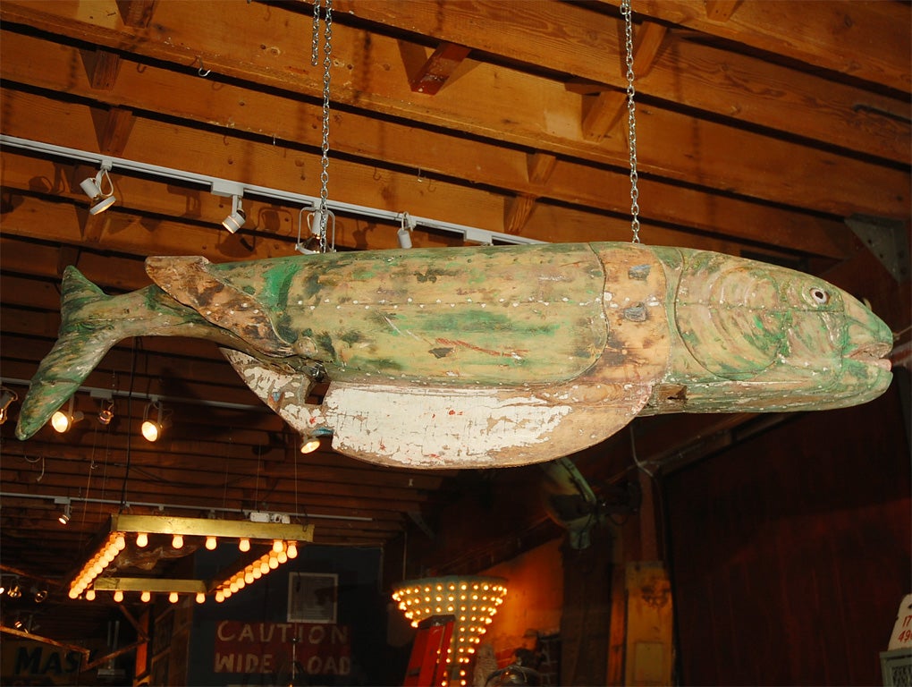 c. 1880 Giant Bayol Carved Carousel Fish 1