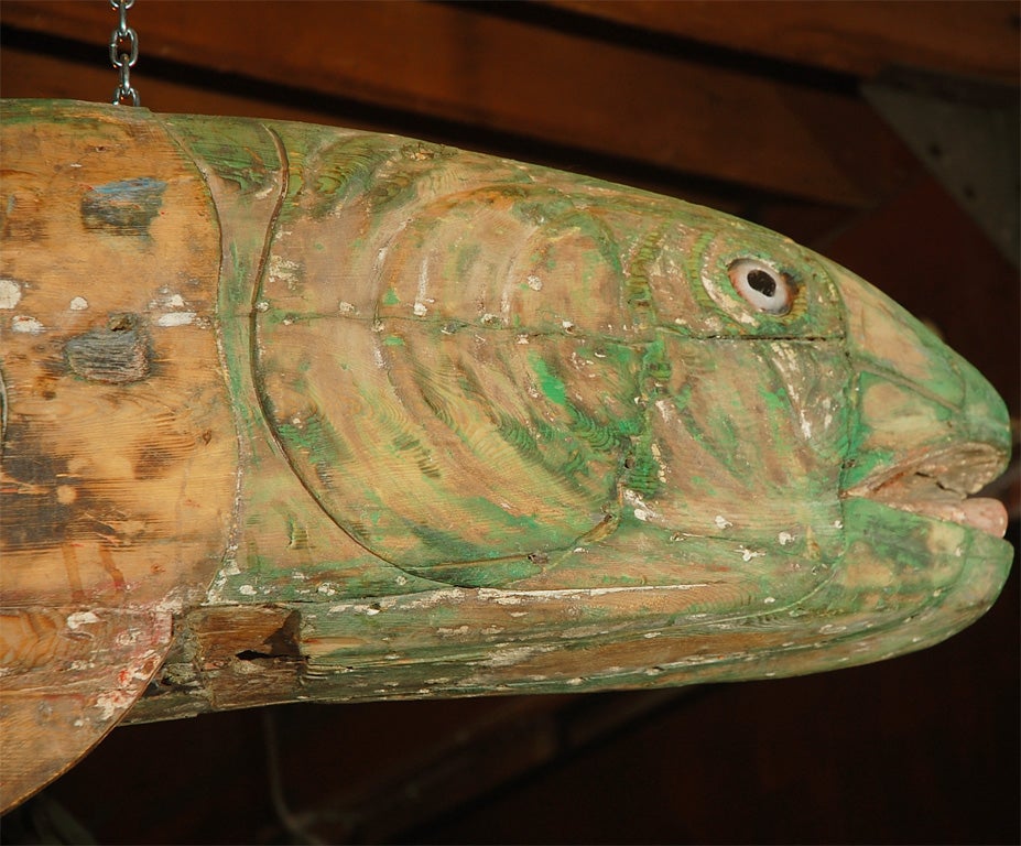 c. 1880 Giant Bayol Carved Carousel Fish 2