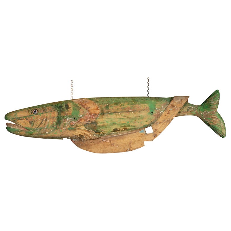c. 1880 Giant Bayol Carved Carousel Fish