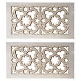 Pair of intricately carved Gothic style marble panels