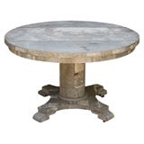 Antique zinc clad pedestal table
