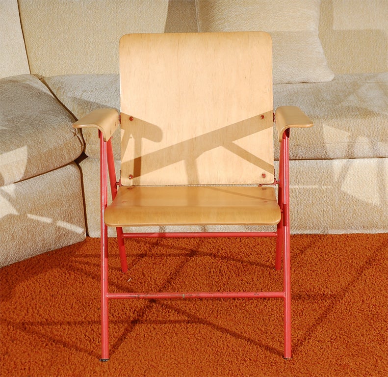 Set of Four Russel Wright Folding Chairs.