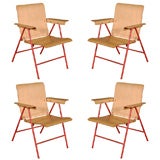 Set of Four Russel Wright Folding Chairs.