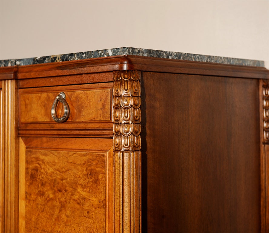 20th Century French  Art Deco Haentges walnut two-door buffet