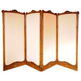 French Regence style  walnut four-panel folding screen