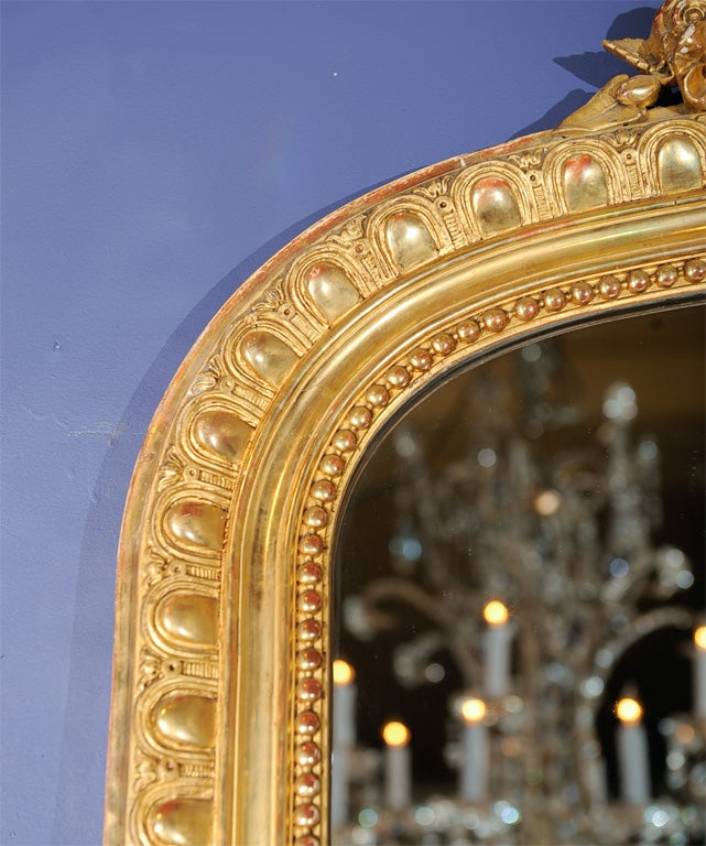 19th Century French Regence style gilt gesso mirror