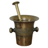 Antique 19th C. Swedish Brass Mortar & Pestle