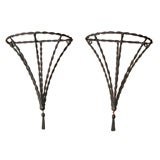 Pair of Wrought Iron Wall Brackets or Planters