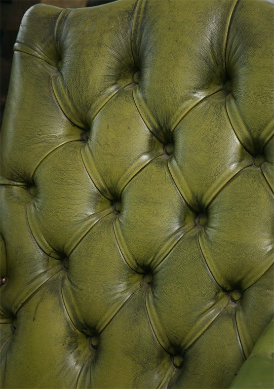 Set of Six George III Style Leather Covered Armchairs For Sale 4