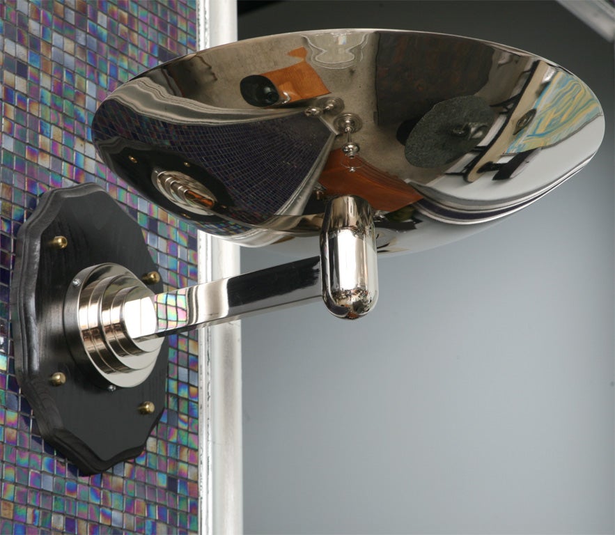 Pair of Perzel Style Polished Chrome Wall Lights